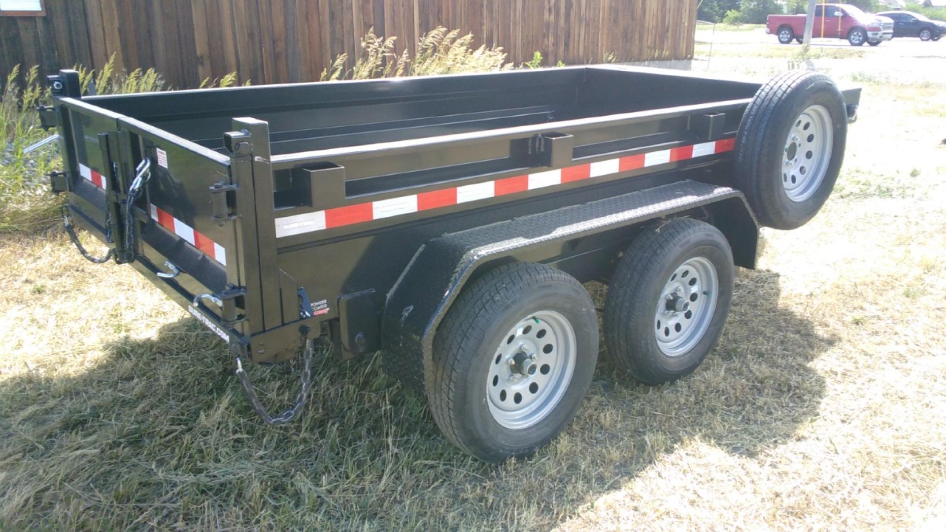 2024 Black SureTrac 5 x 10 LoPro Dump , located at 310 West 1st Ave, Big Timber, MT, 59011, (406) 860-8510, 45.833511, -109.957809 - SURE-TRAC 5 X 10 LO PRO DUMP TRAILER, 7K GVW, EZ LUBE AXLES, SINGLE RAM HOIST, DUAL REAR GATE, LED LIGHTS, 15" RADIAL TIRES, (5) D-RING TIE-DOWNS, POWDER COAT FINISH. DEEP CYCLE BATTERY, BATTERY CHARGER, MESH TARP. OPTIONS: SPARE TIRE - $150.00. THE BEST TRAILERS AT THE BEST PRICE!!! Pi - Photo#0