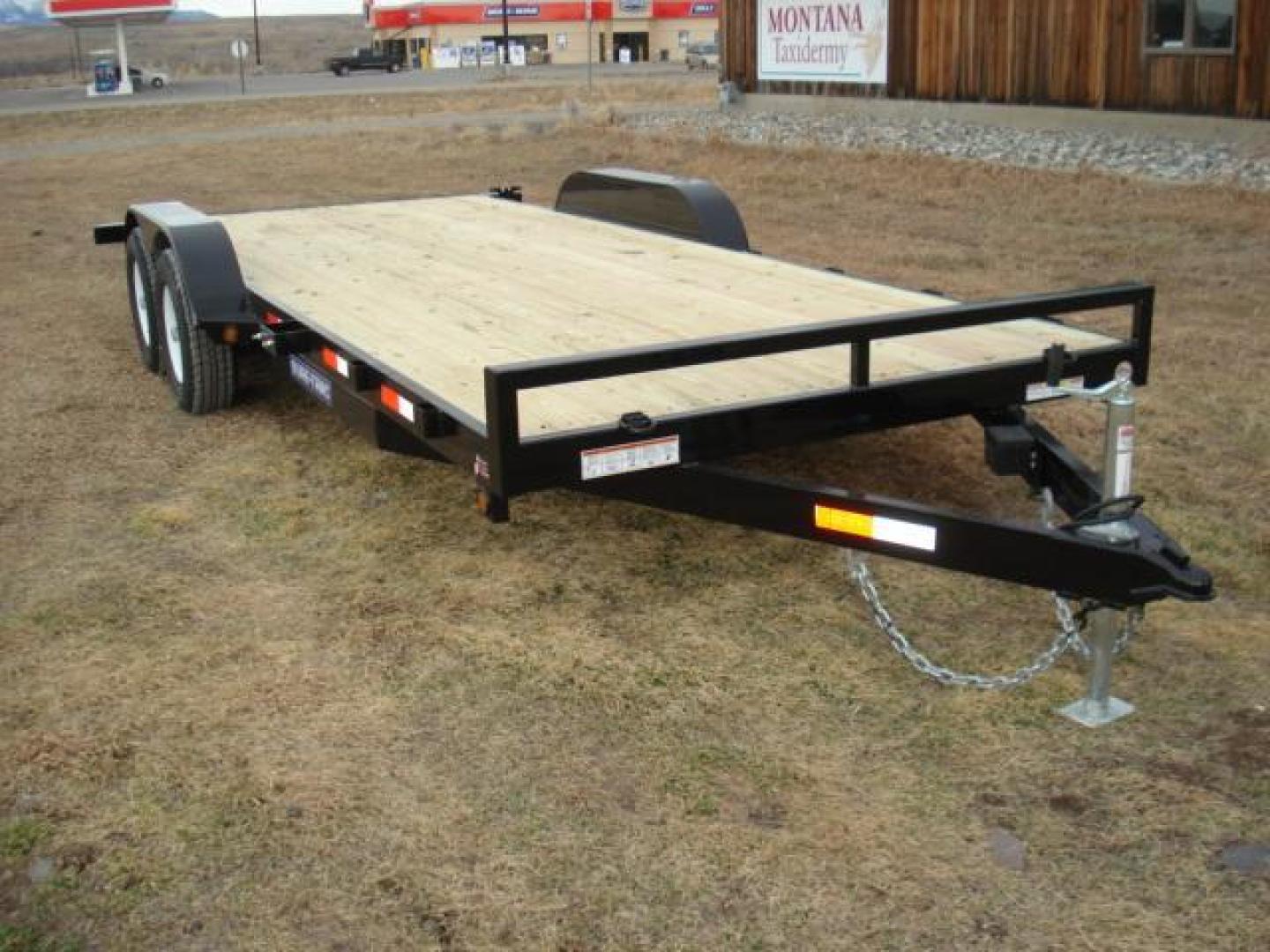 2025 Black 7 x 20-10K Car Hauler , located at 310 West 1st Ave, Big Timber, MT, 59011, (406) 860-8510, 45.833511, -109.957809 - SURE-TRAC 7 x 20 C-CHANNEL CAR HAULER, 10K GVW, 2' DOVETAIL, REAR STOW RAMPS, 15" - 8 PLY RADIAL TIRES, EZ LUBE HUBS, BRAKES BOTH AXLES, SIDE POCKETS, 2 X 6 TREATED WOOD DECK, (4) D-RINGS, LED LIGHTS, 7K SET-BACK DROP LEG JACK, SPARE MOUNT, 5" C-CHANNEL FRAME, 5" C-CHANNEL FULL WRAP TONGUE, 2-5-16" - Photo#2