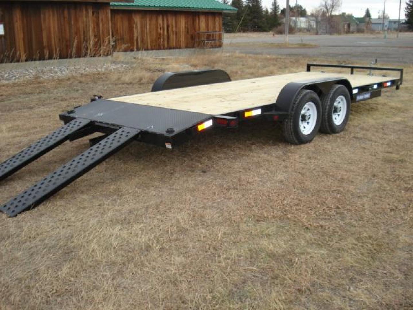 2025 Black 7 x 20-10K Car Hauler , located at 310 West 1st Ave, Big Timber, MT, 59011, (406) 860-8510, 45.833511, -109.957809 - SURE-TRAC 7 x 20 C-CHANNEL CAR HAULER, 10K GVW, 2' DOVETAIL, REAR STOW RAMPS, 15" - 8 PLY RADIAL TIRES, EZ LUBE HUBS, BRAKES BOTH AXLES, SIDE POCKETS, 2 X 6 TREATED WOOD DECK, (4) D-RINGS, LED LIGHTS, 7K SET-BACK DROP LEG JACK, SPARE MOUNT, 5" C-CHANNEL FRAME, 5" C-CHANNEL FULL WRAP TONGUE, 2-5-16" - Photo#7