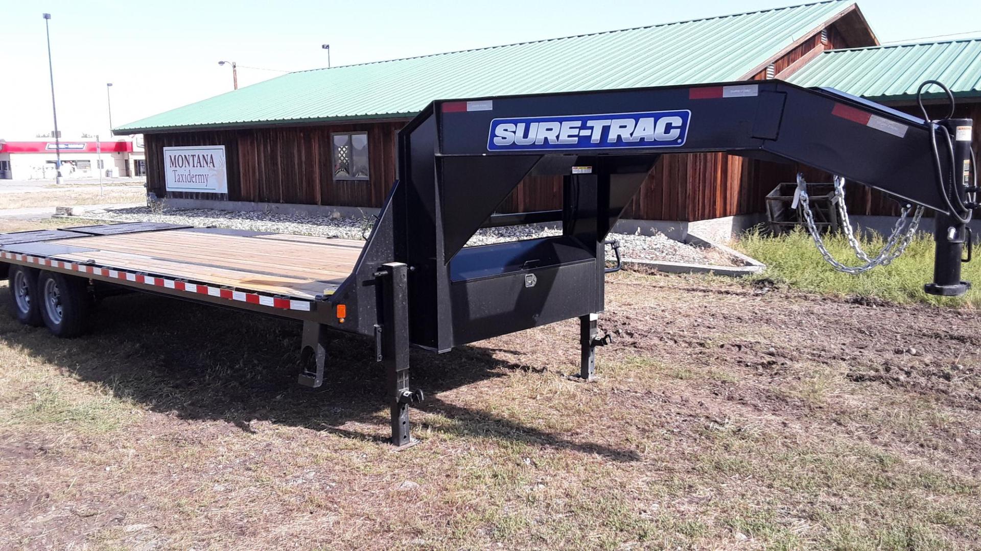 2025 SureTrac 81/2 x 25 GN Deckover , located at 310 West 1st Ave, Big Timber, MT, 59011, (406) 860-8510, 45.833511, -109.957809 - SureTrac 81/2 x 20 + 5 GN Deckover, 15K GVW, HD slipper spring suspension, EZ lube hubs, electric brakes both axles, LED lights, 16"-10 ply radial tires, 2x6 treated wood deck, (2) 12K drop leg jacks, (2) speed jacks, center mounted lockable tool box, rub rail, stake pockets, chain spools, 3" c-chan - Photo#2